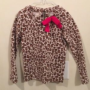 Gymboree cheetah print top pink bow 8
